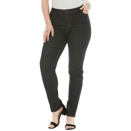 Petite Straight Leg Jeans - Plus Size Petite Straight Leg Jean With Invisible Stretch By Denim 24/7