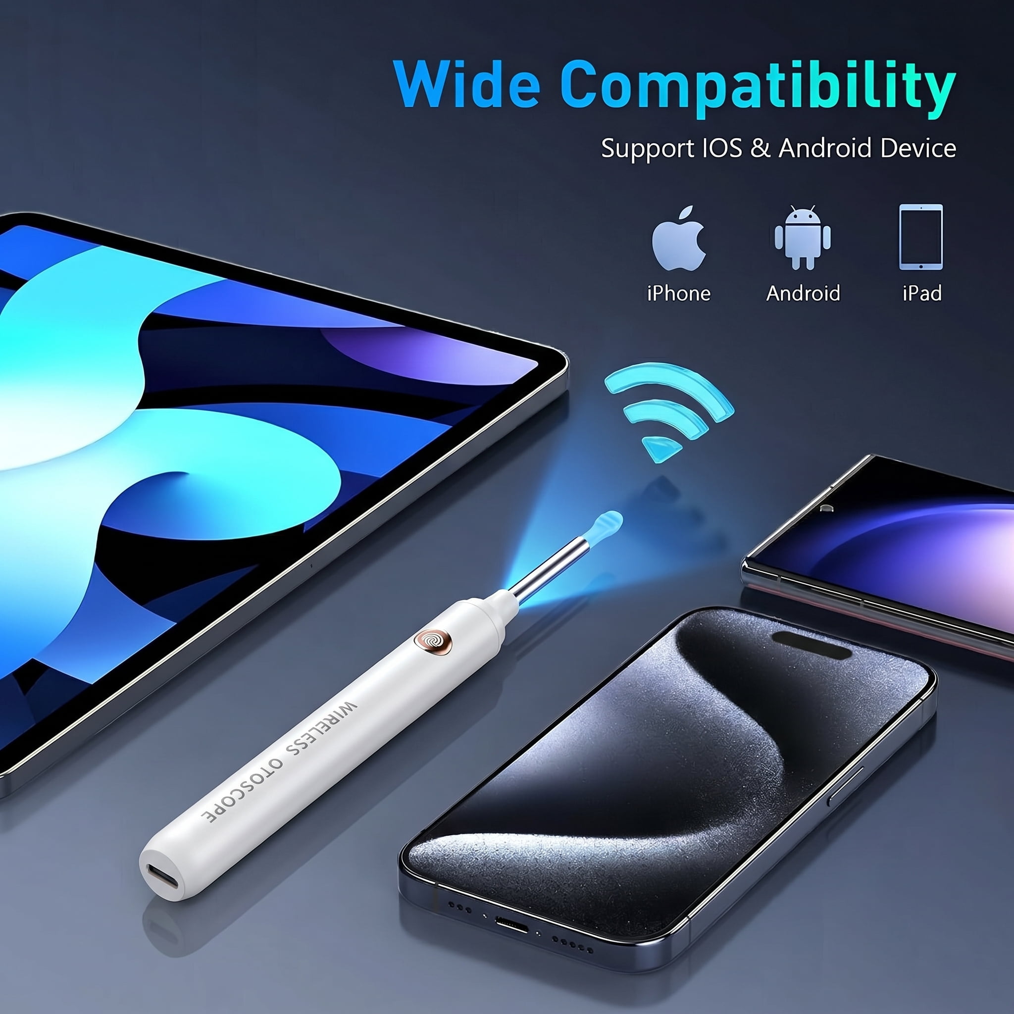 Ear Wax Removal Tool Camera - detects motiond Wireless Ear Cleaner with Camera - 1080P Otoscope with 6 Ear Spoon - Ear Ear Cleaning Kit for iPhone & Android Phones
