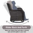 thumbnail image 5 of Unnifurnzi Wicker Outdoor Conversation Set-6 Pieces Outdoor Wicker High Back Couch with Swivel Rocker Chairs Patio Furniture for Deck Poolside Backyard-Brown/Gray, 5 of 7