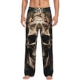 thumbnail image 2 of Lsque Metal Style Horned Skull Print Men's Pajama Pants, Lounge Pant - Comfortable Home Wear,Elastic Waistband, Stylish Design-Small, 2 of 9
