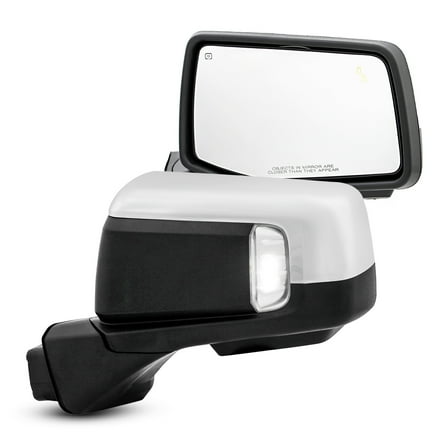 AKKON - Fit 2019-2023 Chevy Silverado 1500 Pickup Truck Tow Mirror Power Heated Turn Signal Blind Spot Light Temp Sensor Chrome