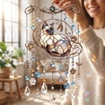 thumbnail image 6 of Luckky Cat Stained Glass Suncatcher Wind Chime,Bohemian Crystal Metal Hanging Pendant Ornament,Color Light Catching Window Decor,Ideal Holiday Gift for Cat Lovers, 6 of 6