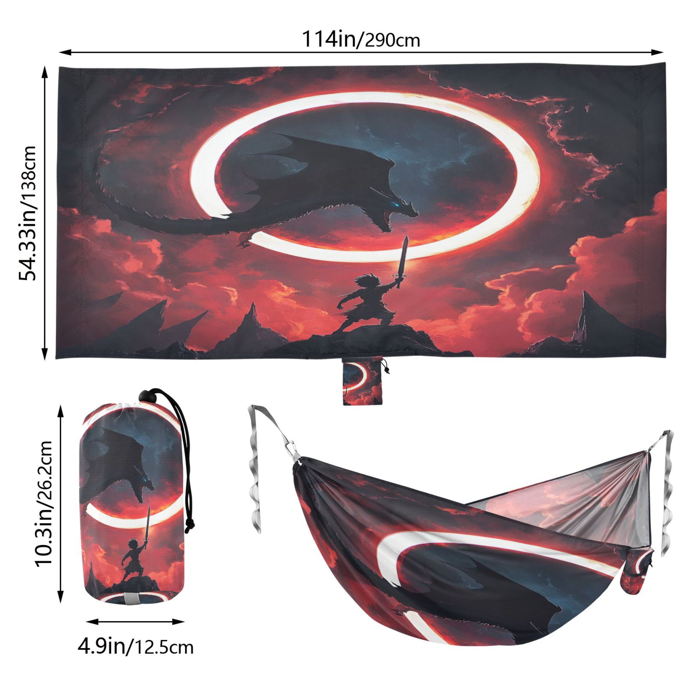 Hammock Camping Hammock Nylon Portable Hammock Travel Camping Hammock The Dragon and The Youth