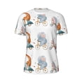 thumbnail image 5 of Wukai Animals in Transport Print Men's Short-Sleeved Mesh T-Shirt,Quick-Dry Short Sleeve Workout T-Shirt-6X-Large, 5 of 8
