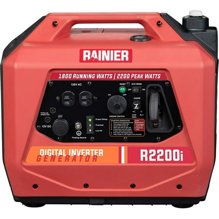 Rainier R2200i Super Quiet Portable Inverter Generator - 1800 Running & 2200 Peak - Gas Powered - CARB