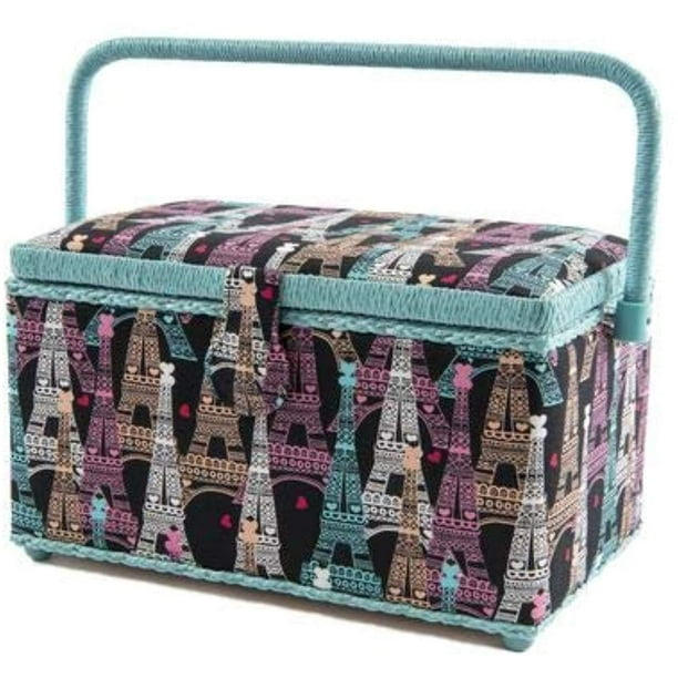 Dritz St. Jane Medium Rectangle Sewing Basket Storage Box - Walmart.com ...