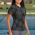 thumbnail image 3 of Whosucclay Floral Pattern Silver Gray Polo Shirts, Lightweight Fashion Moisture Wicking Tennis Shirts for Golf Going Gym Breathable Size X-Large, 3 of 10