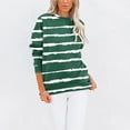 thumbnail image 2 of yillto Women Striped Top with Pockets Long Sleeve Crewneck Baggy Pullover Casual Shirts Fall Loose Sweatshirt, 2 of 5
