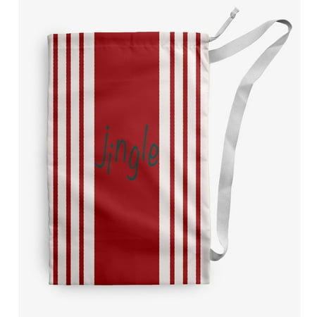 

Simply Daisy Jingle on a Stripe 28 x 36 inch Orange Laundry Bag