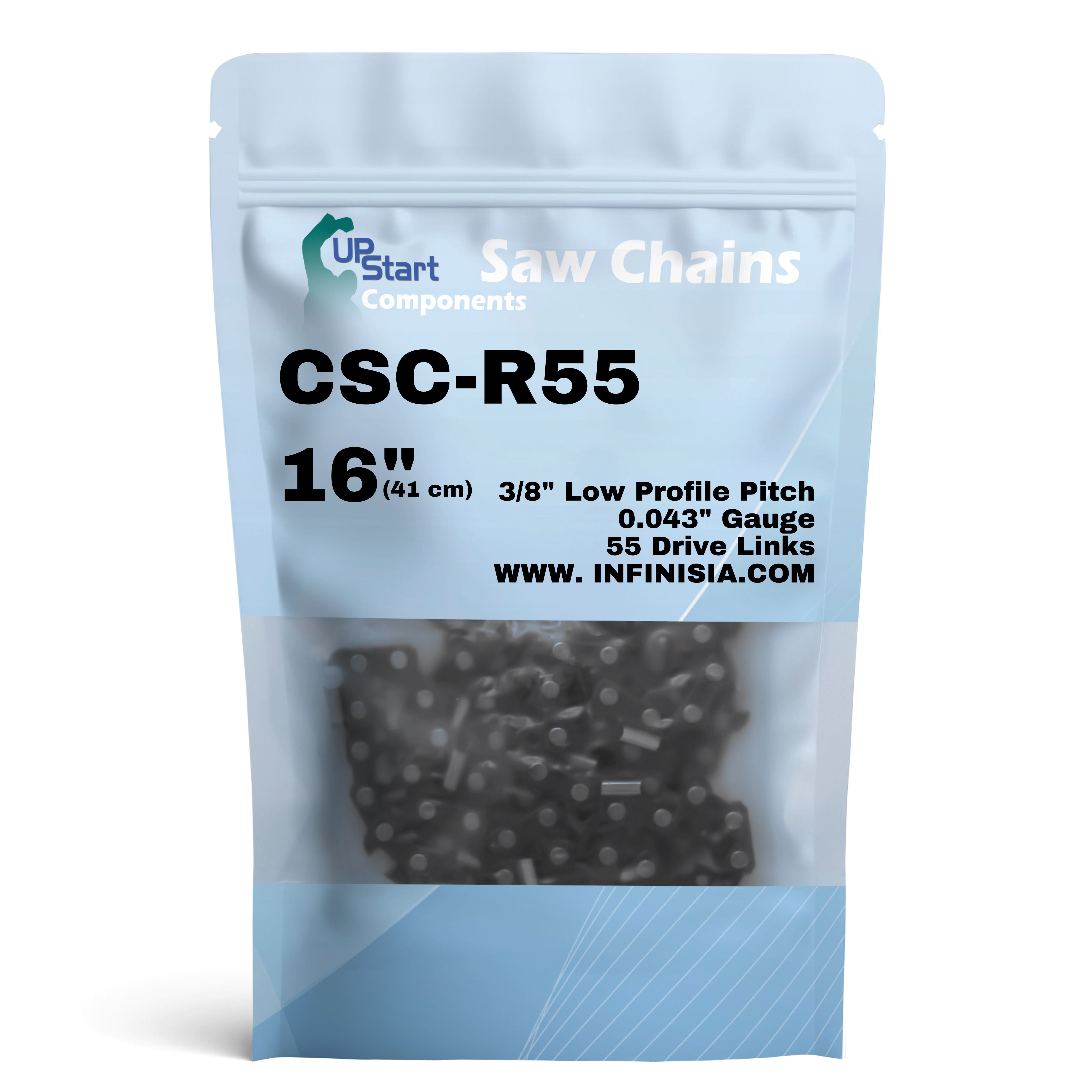 2-Pack 16-Inch Chainsaw Chain Replacement for Stihl MS 171 - R55 (16", 3/8", .043", 55 Drive Links)