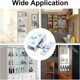 thumbnail image 4 of [2 fotos] Armario Porte En Verre Charnire Salle De Bain Pince Sans Cadre Porte En Verre Armoire Vitrine Armoire Pince 90 Degrs Charnire (argent), 4 of 5