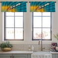 thumbnail image 4 of LALILO Kitchen Curtain Valance Rocket Flying Space Comic Book Rod Pocket Window Curtain 52"x 18" Set of 2, 4 of 7