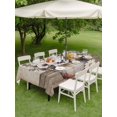 thumbnail image 3 of Outdoor Tablecloth with Umbrella Hole and Zipper, Vintage Flowers Rectangle Table Cloth 54x80 Inch Waterproof Tablecloth, Farmhouse Floral Leaves Retro Wood Board Picnic Table Cover for Patio Camping, 3 of 7
