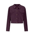 thumbnail image 2 of PFRNLF Fall Jackets for Women Cropped Corduroy Shacket Trendy Button Long Sleeve Coats, 2 of 7