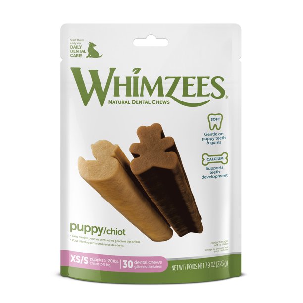 WHIMZEES Puppy Daily Dental Dog Treats, Toy and Small Breeds, Extra