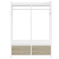 thumbnail image 3 of Spaco Freestanding Closet Organizer, Garment Rack with Drawers & Shelves, Coat Cloth Rack for Indoor as Home, Living Room, Oak & White, 3 of 3