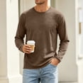 thumbnail image 6 of Yongwang Men Long Sleeve Lounge Shirt Crew Neck Shirt Casual Soft Basic Athletic Fit Tees for Home Gym, 6 of 9