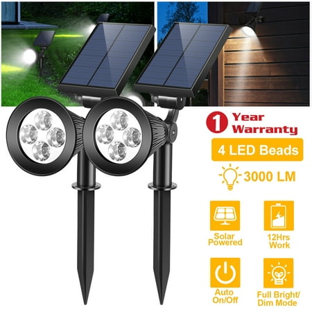 

iMounTEK 2Pcs Solar Spotlight Outdoor Dusk To Dawn Light Waterproof Wall Path Lawn Garden Lamp
