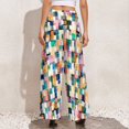 Abstract Print Pants Modern Colorful Paint Streetwear Straight Wide