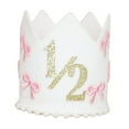 thumbnail image 2 of Yunhgft 1/2 Birthday Crown Little Princess Crown Sweet Girls Bow Decorative Themed Party Golden, 2 of 9