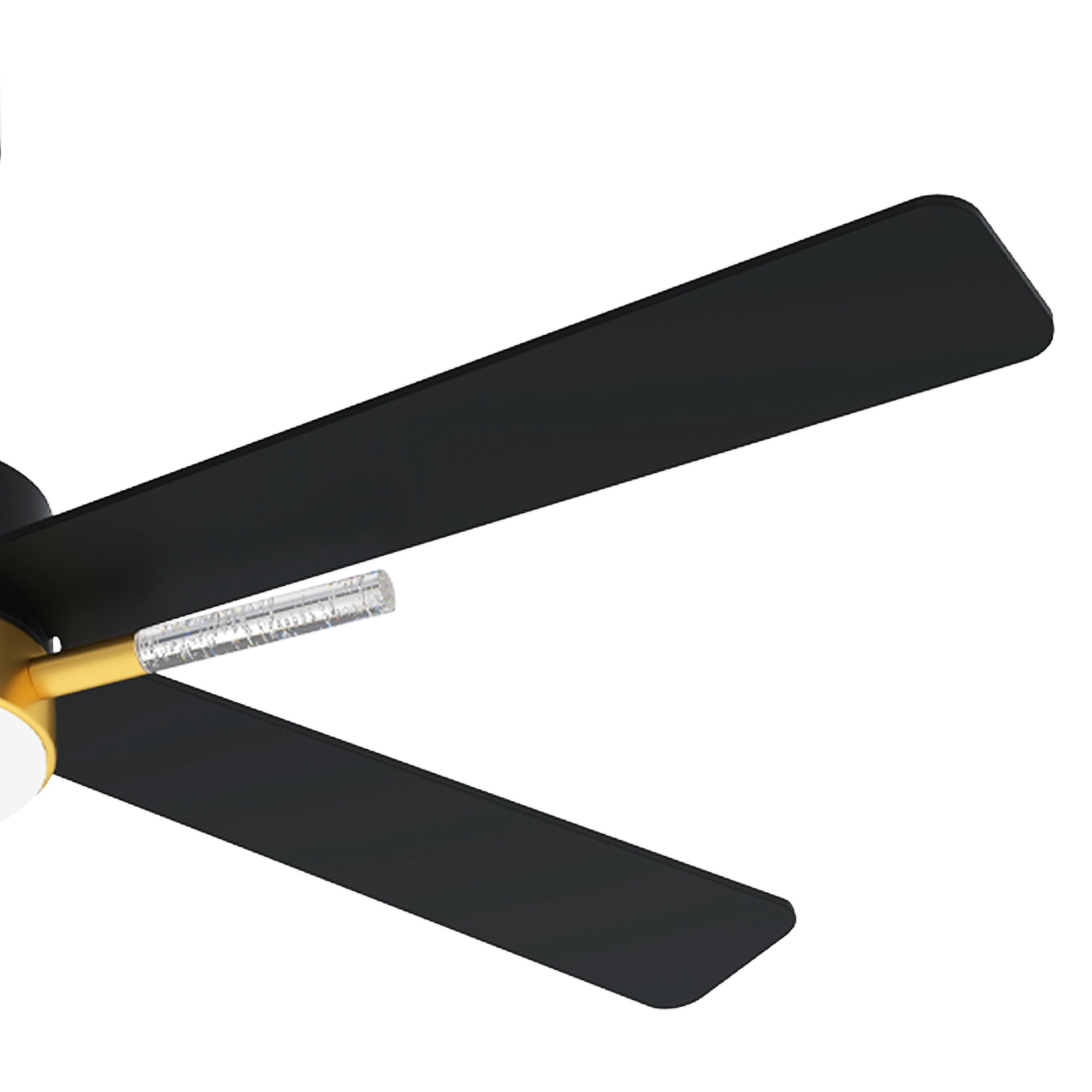 Uforic 42-inch Modern Black and Gold Ceiling Fan with Lights and Remote Control,5 Blades with Crystal Rod Design