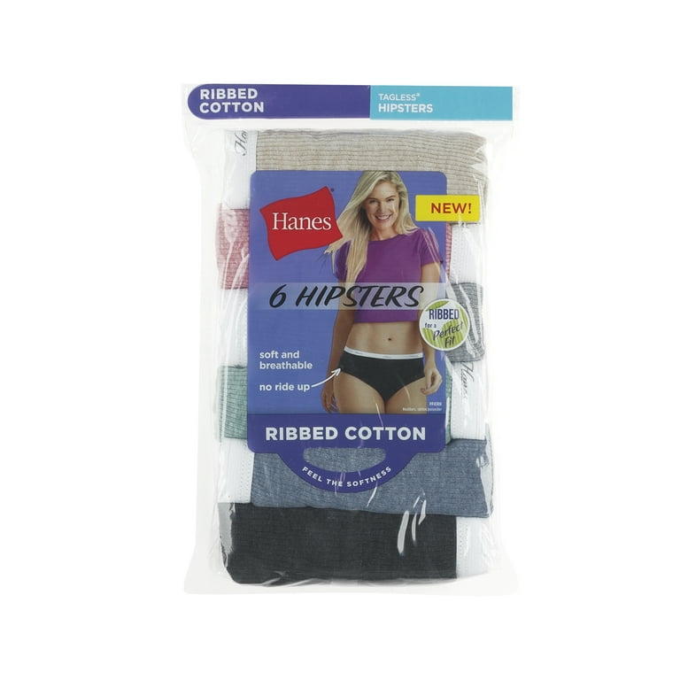 Hanes Women's Sporty Cotton Hipster Assorted Panties - 6 Pack 