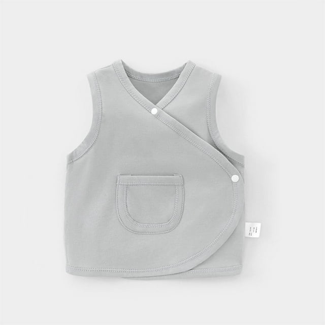 LOVZFMLL Vestes pour Filles Débardeur Mince Uni Sans Manches à Double Couche Protection du Ventre pour Tout-Petits Tenue Décontractée Camisole 6-9 Mois