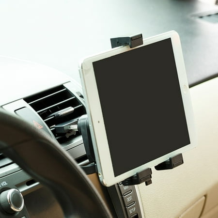 Dock Cradle Ipod (Car Mount AC Air Vent Tablet Holder Rotating Cradle Swivel Dock Stand Black ZYQ for Verizon iPad Air - AT&T iPad Air - T-Mobile iPad Air -)