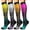 Yellow Gray Purple, variant on 7 Pairs Medical Sport Compression Socks - 15-20mmhg Graduated Knee-High Support for Men & Women, Ideal for Soccer, Running, and Nurses