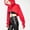 Rouge, variante sur ITFABS Femmes Sweat à Capuche Punk Gothique à Manches Longues avec Chaînes