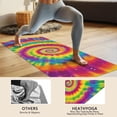 thumbnail image 4 of Rainbow Tie Dye Spiral Dot Pattern Hot Yoga Mat Towel Non Slip for Hot Yoga - Quick-Drying Yoga Mat Cover with 4 Corner Pockets with Travel Bag - Hot Yoga Towel Non Slip 74"x26", 4 of 6