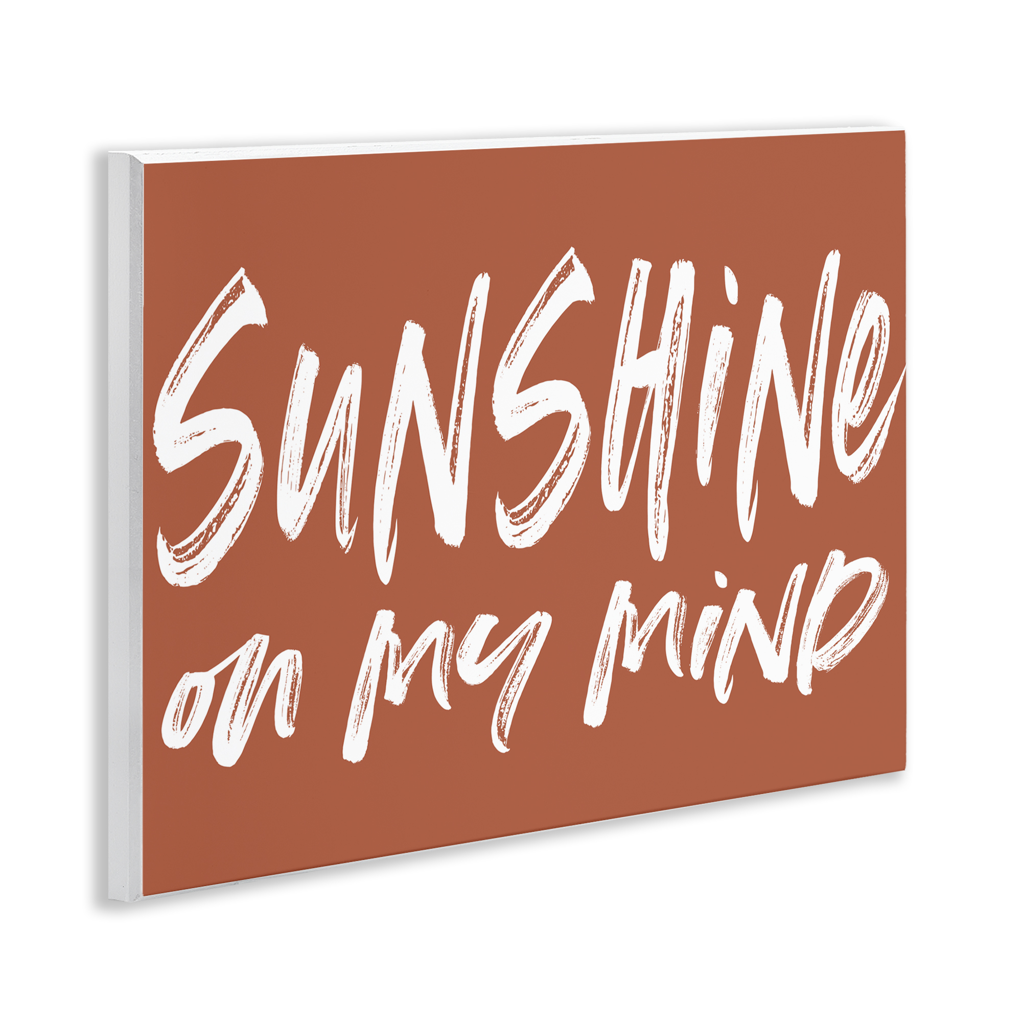 Sunshine State Of Mind Brown Wall Plaque Art, design by Lettered and Lined