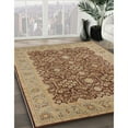 thumbnail image 2 of Ahgly Tapis d'Intérieur Carré Moderne Mi-Siècle Brun Sable Brun Oriental, 5 Pieds Carré, 2 of 6