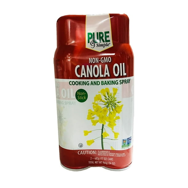 Pure & Simple NonGMO Canola Oil Cooking & Baking Spray, 17 Ounce (2