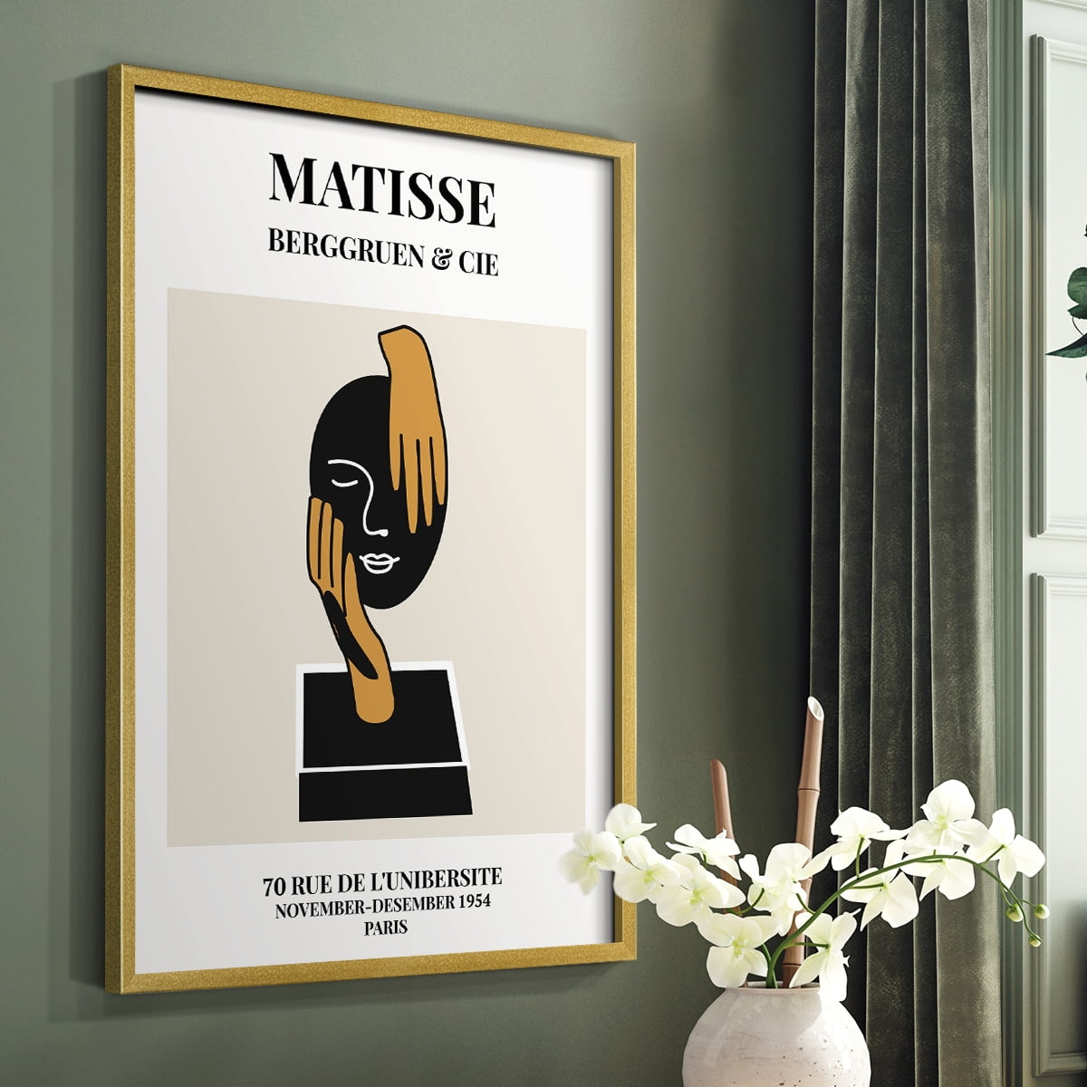 Matisse CXXXIX Framed Print in Gold Solid Wood 8 x 10 Framed Print