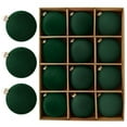 thumbnail image 2 of Bxaolu Christmas Tree Ornaments Velvet Balls - Pack of 12pcs Shatterproof Xmas Bulbs Decorations Set - Plastic Xmas Decorative Hanging Ornaments for Party, Green, 2.36 Inch, 2 of 8