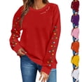 thumbnail image 6 of ZACPNCV Sweatshirts for Women:Snowman Printing Xmas Holiday Crewneck Long Sleeve Pullover Top, 6 of 6