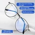 thumbnail image 2 of Anti-Blue Light Glasses Women Men Oversized Optical Frame Eye Protection Ultra Light Eyeglasses Office Computer Goggles Gold, 2 of 6