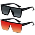 thumbnail image 1 of LYZOIT Gafas de sol cuadradas de gran tamaño para mujeres y hombres, grandes y planas, protección de moda, gran protección UV, sin montura, 1 of 1
