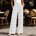 thumbnail image 2 of GUACER Wide Leg Trousers for Women High Waisted Pleated Button Dress Pants for Office & Casual Wear, 2 of 8