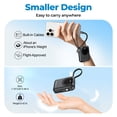 thumbnail image 4 of 20000mAh Ultra Mini Portable Charger Power Bank,22.5W Fast Charging Phone Charger with Built-in Lanyard-style Charging Cables,Travel Charger Battery Pack for iPhone 17/16 Samsung,iPad,Black, 4 of 11