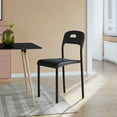 thumbnail image 2 of Outdoor Stackable Dining Chairs Set with Durable Metal Legs, 1/2/4 Pack Modern Plastic Seats, Waterproof, Mark-Resistant, Easy Assembly – Versatile for Kitchen, Dining, Office, 2 of 6