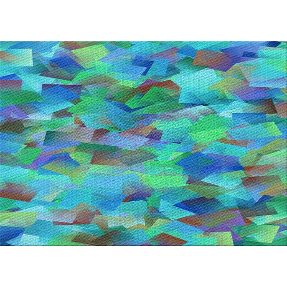 Ahgly Company Indoor Rectangle Patterned Dark Turquoise Green Area Rugs, 5' x 7'