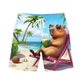 thumbnail image 4 of Telankuip 2026 Summer Funny 3D Animal Graphic Printed Swim Trunk Loose Drawstring Elastic Waisted Beach Shorts with Pockets Lightweight Comfy Holiday Short Pants 12-Sky Blue M, 4 of 4