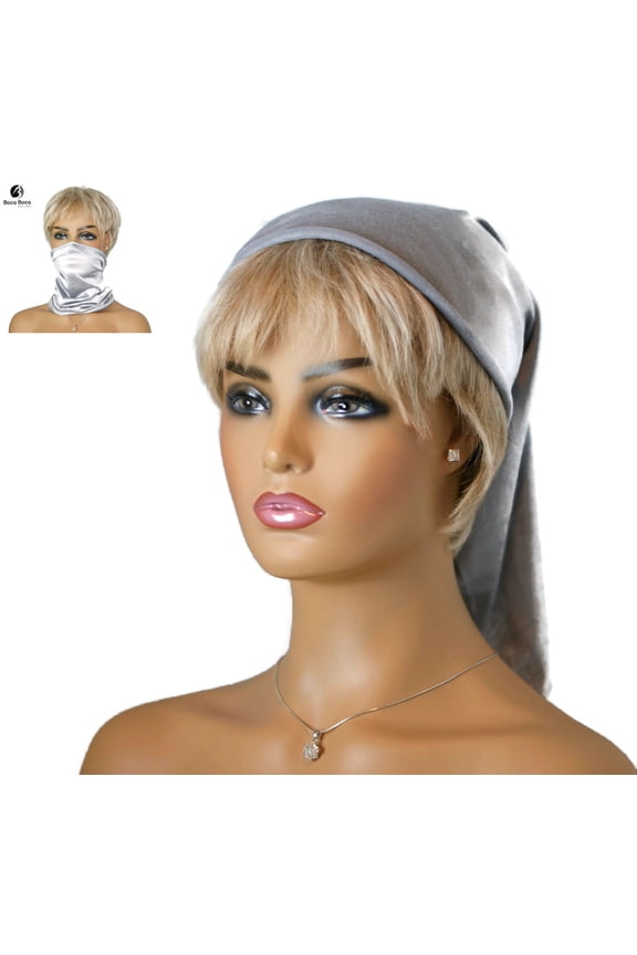 Seamless Face Mask Shield Gray Neck Gaiter Bandana Scarf Tube