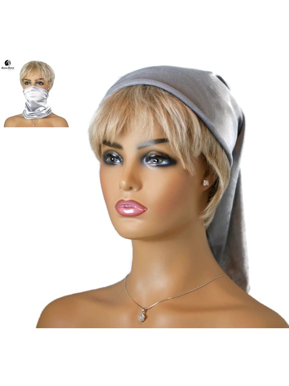 Seamless Face Mask Shield Gray Neck Gaiter Bandana Scarf Tube