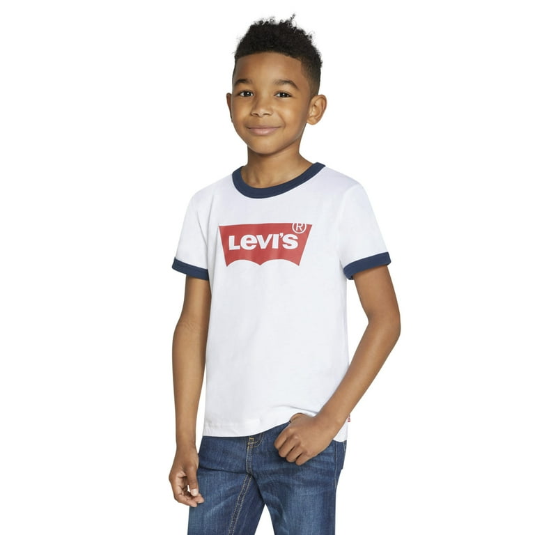 Levi s Boys Short Sleeve Batwing T Shirt Sizes 4 18 Walmart