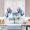thumbnail image 4 of Blue Tulip Swag Valances for Windows 2 Pack Flower Farmhouse Swag Kitchen Curtains 36 Inches Long Rod Pocket Short Window Treatment for Kitchen Bathroom 28"x36", 4 of 8