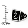 thumbnail image 4 of Metal Masters Mens Nautical Anchor Sailing Ring Sterling Silver 925 Black Vintage Signet 16mm, 4 of 6