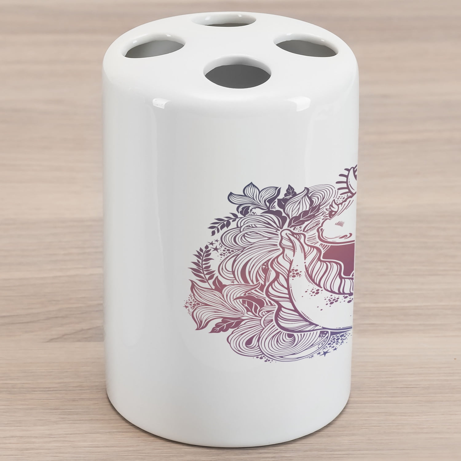 Bohemian Ceramic Toothbrush Holder, Axolotl Little Salamander Monster